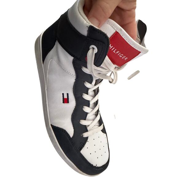 Tommy Hilfiger high top sneakers shoes mens sz 8.5 red,white,blue - Picture 11 of 12